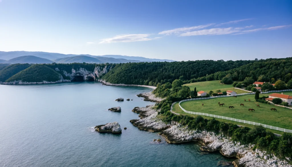 Scenic flight over the coast, Lipica and Škocjan Caves