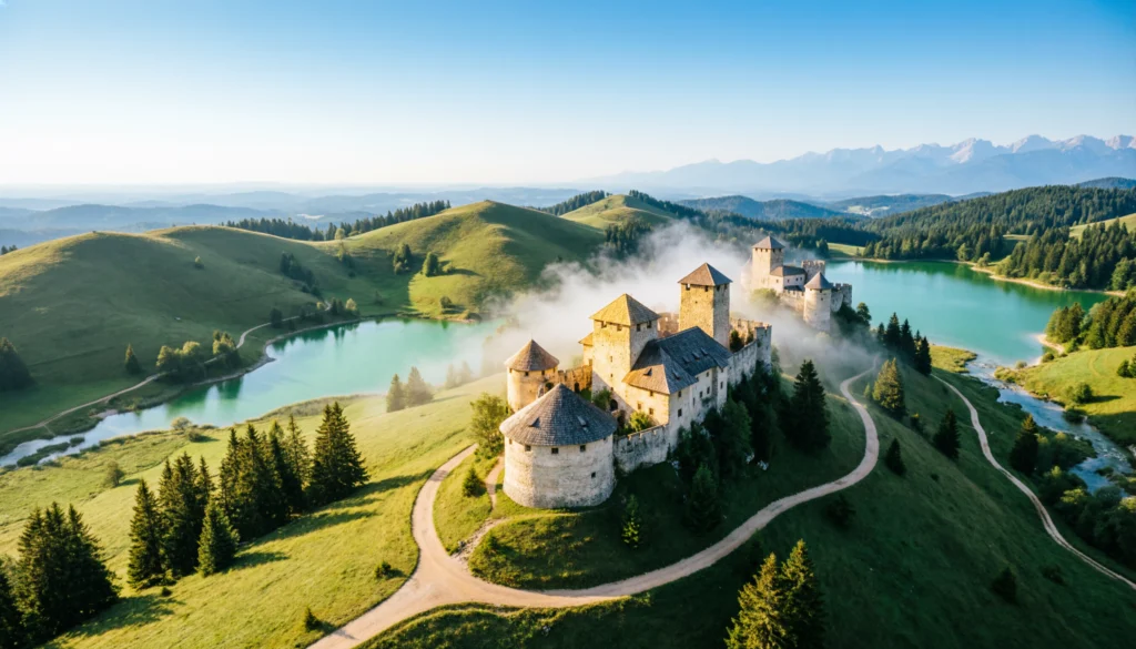 Scenic flight over the castles of eastern Slovenia