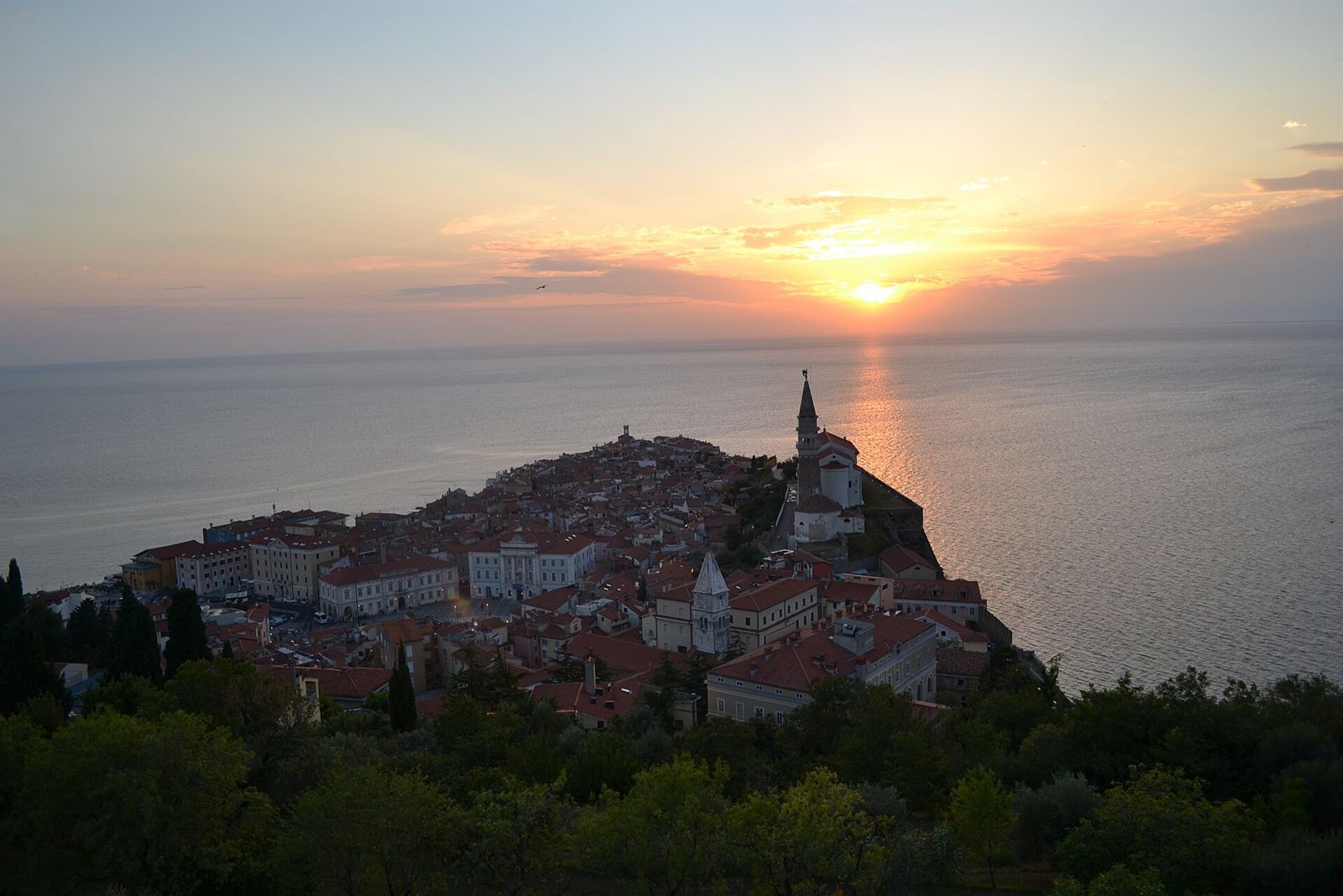 The promenade at sunset