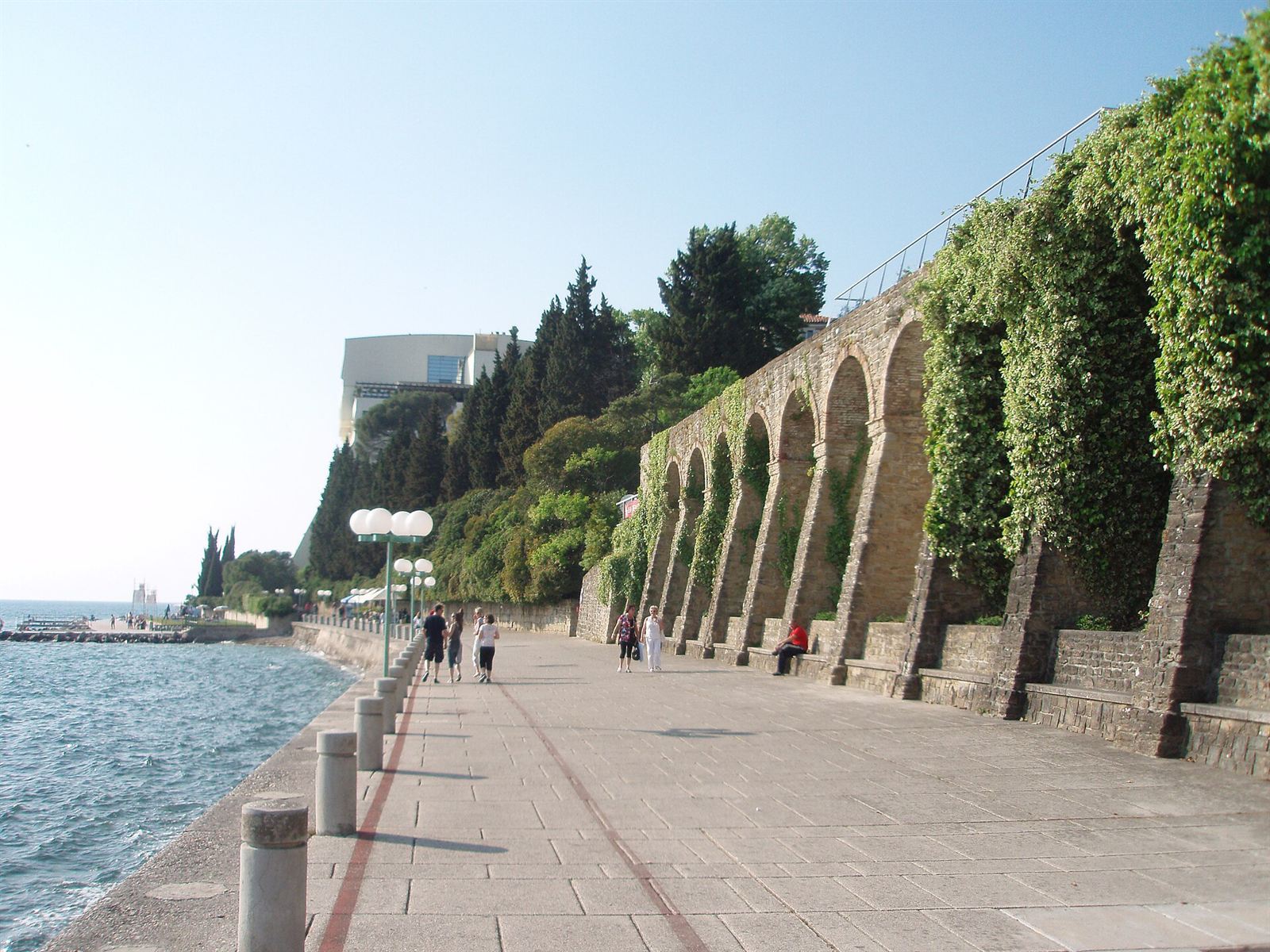 The promenade at sunset